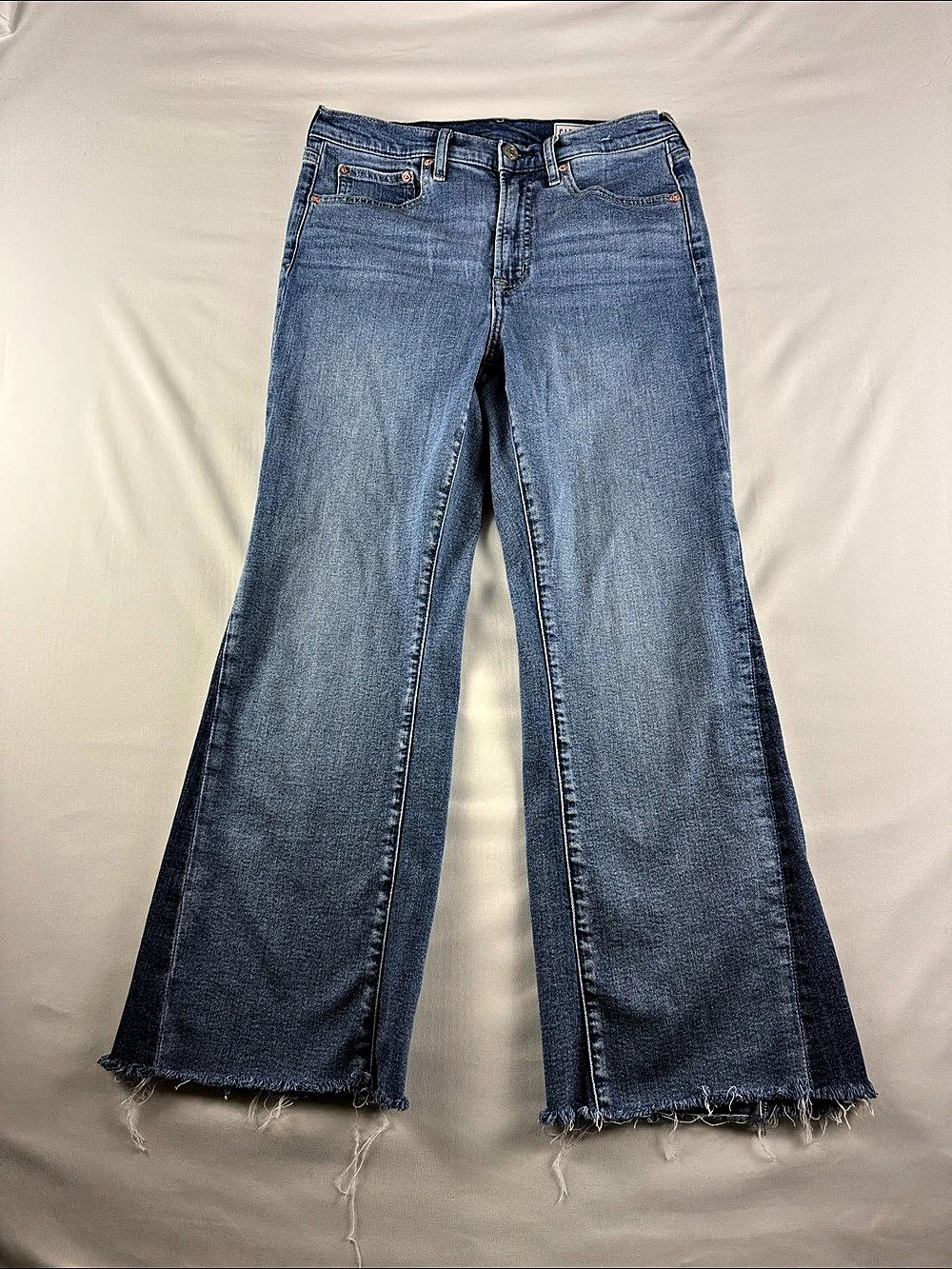 Gap 70s Flare High Rise Jeans Women’s 29 Short Raw Hem Retro Denim